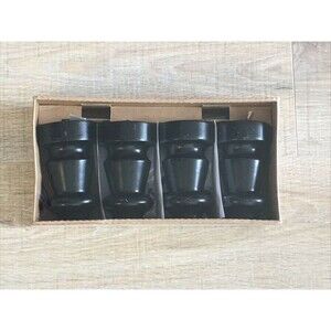 4 pc Ikea Brattvag Legs 3 7/8" Black Wood Bed Furniture Leg Risers 803.096.13